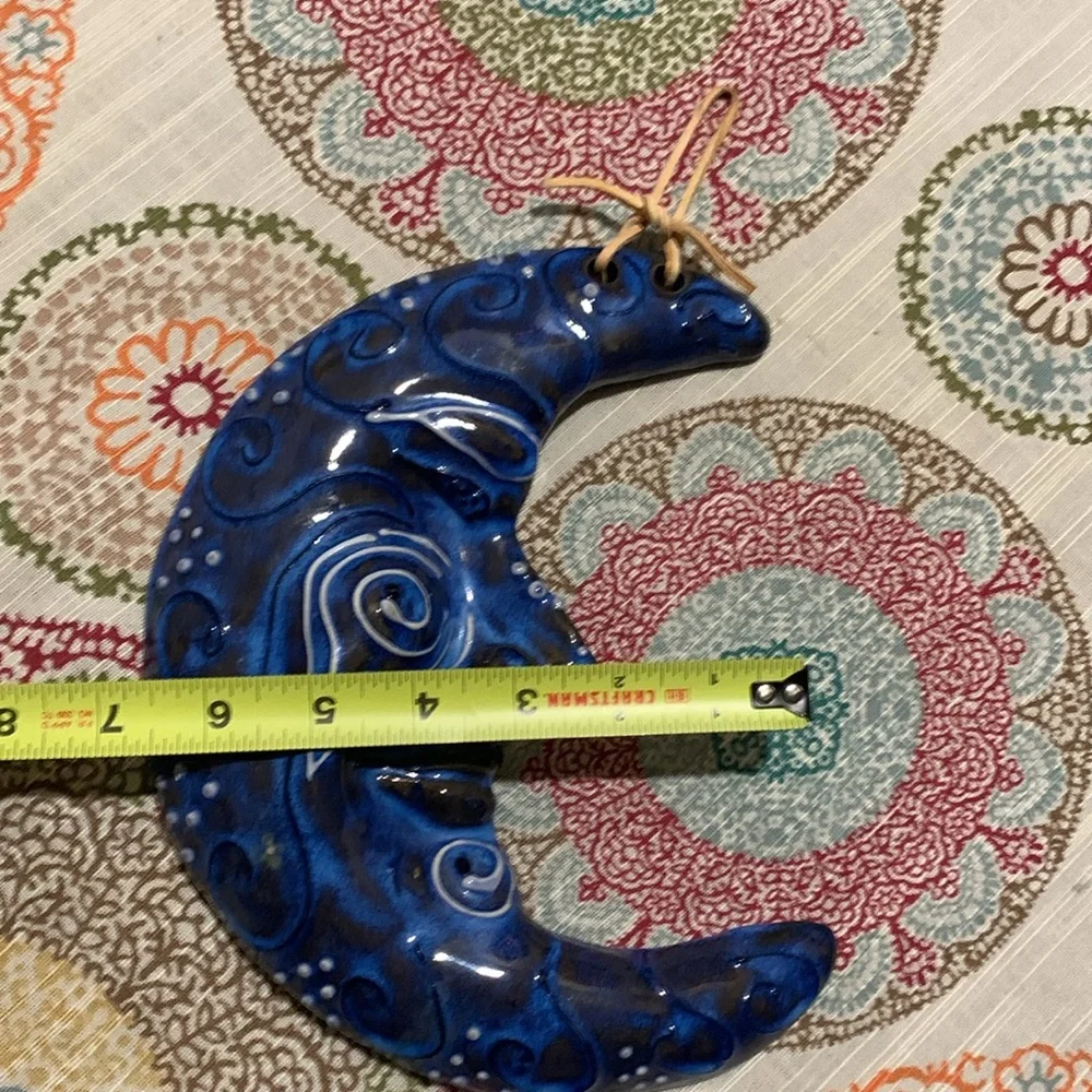 Handmade Pottery Quarter Moon Wall Hanging - Picture 8 of 14